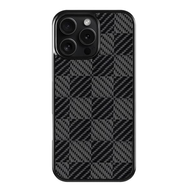 Mobilskal till iPhone 16 Pro Max Aramid Fiber Grids Texture Svart