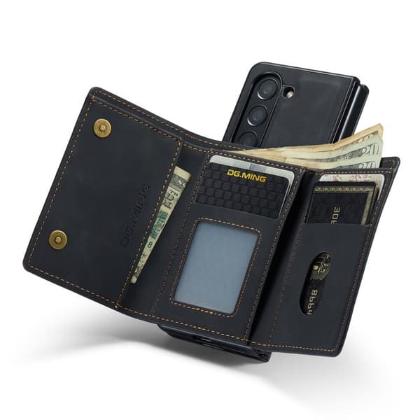 DG.MING Magnetiskt Avtagbart Plånboksfodral Samsung Galaxy Z Fold5 Svart