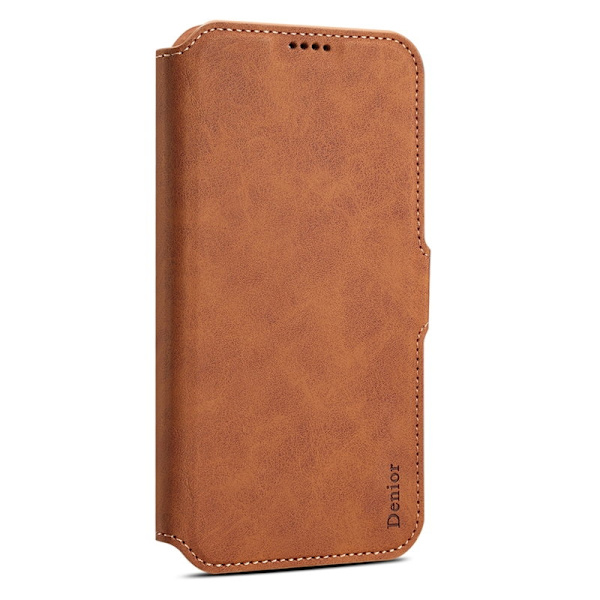 DENIOR B06 iPhone 16 Pro Max Plånboksfodral Konstläder + TPU - Brun