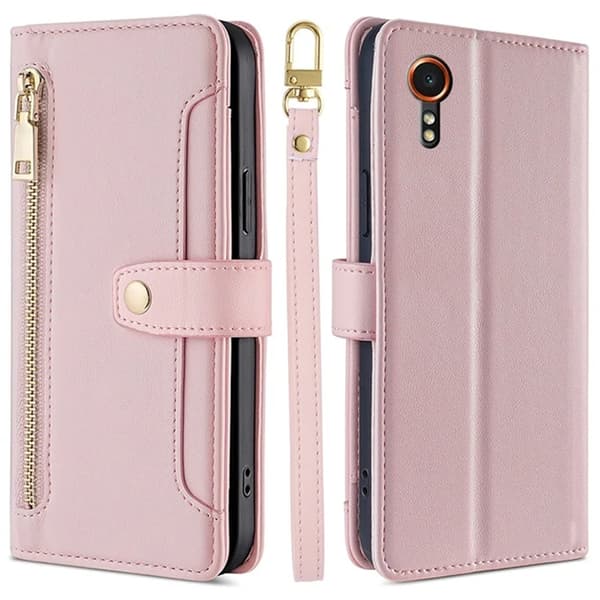 Galaxy Xcover 7 Konstläder Plånboksfodral Shockproof - Rosa Rosa