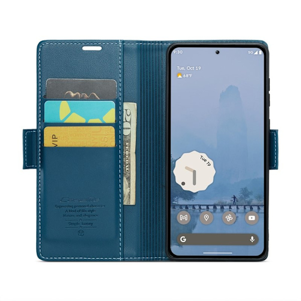 CASEME Plånboksfodral Konstläder till Google Pixel 9 Pro XL - Blå
