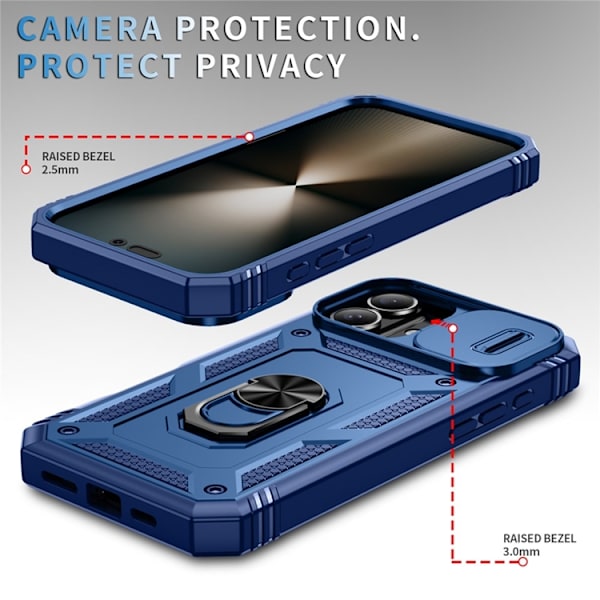 Mobilskal till iPhone 17 Slide Camshield Kickstand - Blå Blå