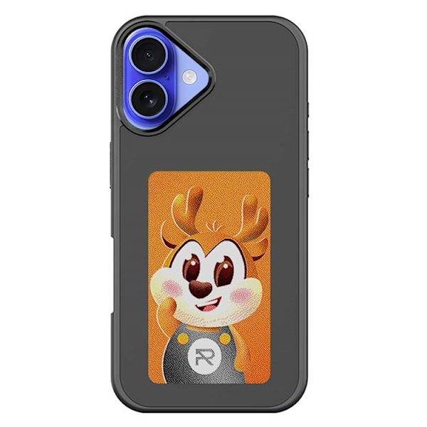 Mobilskal till iPhone 16 Plus NFC DIY Customized HD Smart E-Ink - Svart Svart