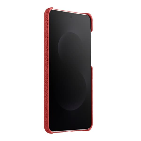 MELKCO Mobilskal till Samsung Galaxy S25 Edge Äkta Läder PC Röd