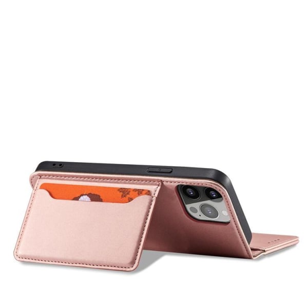 iPhone 12 Pro Plånboksfodral Magnet Stand - Rosa