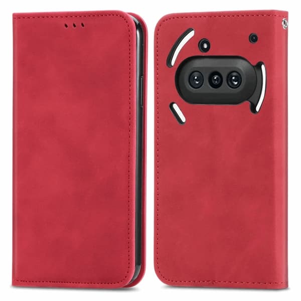 Nothing Phone (3a) Plånboksfodral Konstläder Magnetiskt - Röd Röd