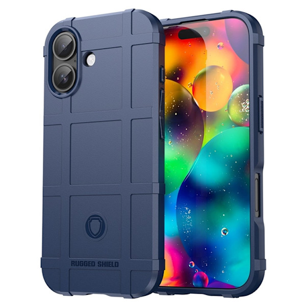 Mobilskal till iPhone 17 Grid Design Scratch-Proof Soft TPU - Blå Blå