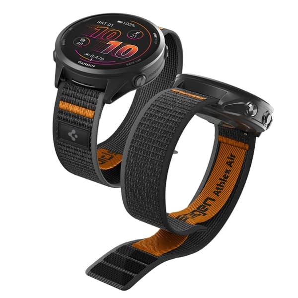 Spigen Armband För Garmin Quick Release 22mm Active Athlex Air - Svart/Orange Svart