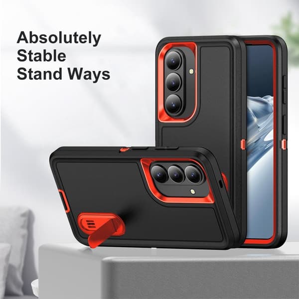 Mobilskal för Samsung Galaxy S26 Plus PC + Silikon Anti-Drop Kickstand - Svart