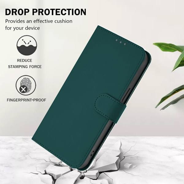 OnePlus 15 5G Plånboksfodral Solid Färg Konstläder Grön