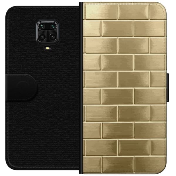 Pungcover til Xiaomi Redmi Note 9 Pro med Gyldne Mursten