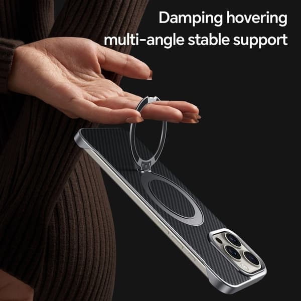 SULADA Mobilskal till iPhone 15 Pro MagSafe Kickstand PU + PC Lila
