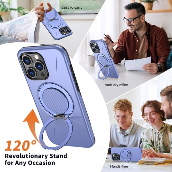 Mobilskal till iPhone 13 Pro Max MagSafe Rotating Kickstand TPU + PC Lila