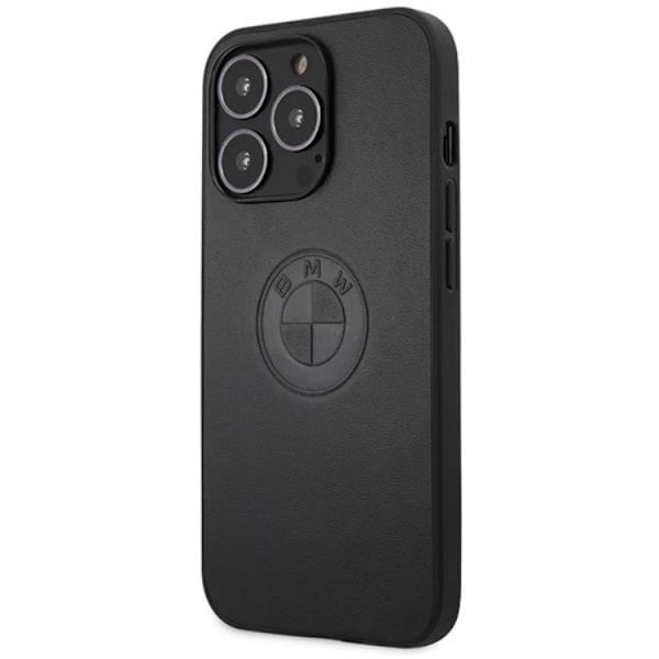 BMW iPhone 13 Pro/13 Mobilskal Läder Embossed - Svart Svart
