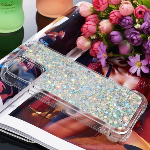 Drop-proof Glitter Pailletter Cover til iPhone 13 Pro Max - Sølv Silver