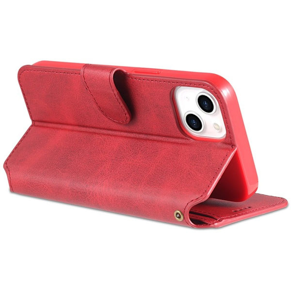AZNS iPhone 13 mini Plånboksfodral Konstläder - Röd