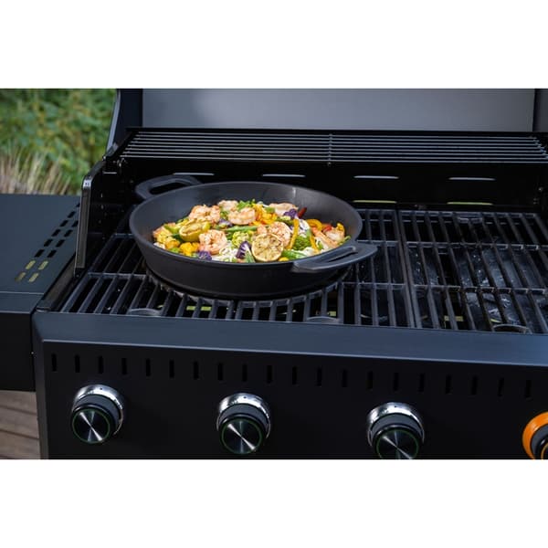 Mustang Wokpanna i gjutjärn Multigrill 30 cm Black