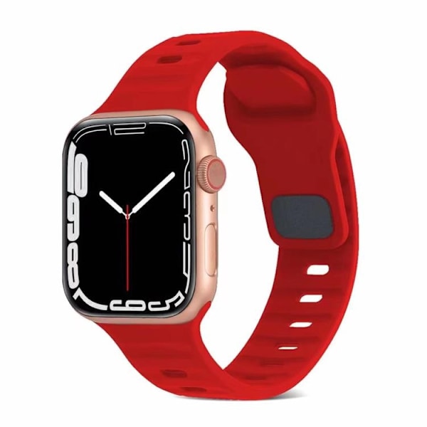 Apple Watch 4/5/6/7/8/SE (38/40/41mm)Silikon Armband Sport Röd