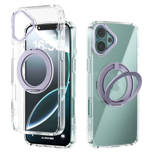 ABEEL Q-LUCK Mobilskal till iPhone 16 Plus Shockproof Med Kickstand Lila