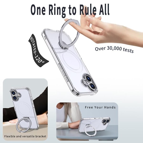 Mobilskal till iPhone 17 MagSafe Rotating Kickstand Transparent