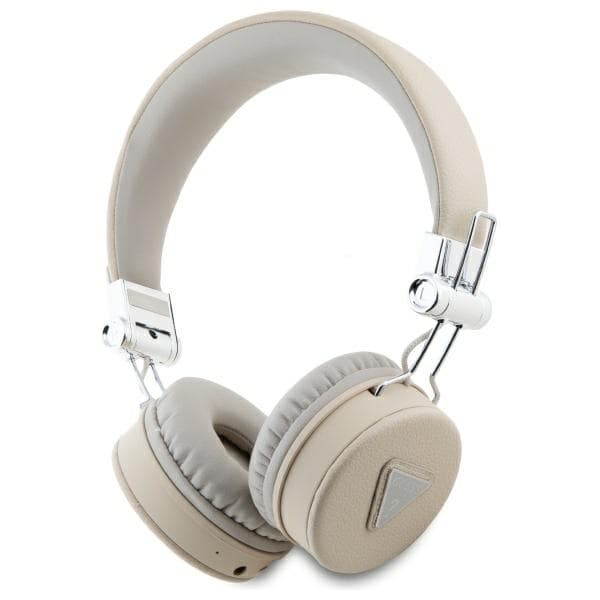 Guess On-Ear Hörlurar Bluetooth ENC Grained Classic Round Shape - Beige Beige