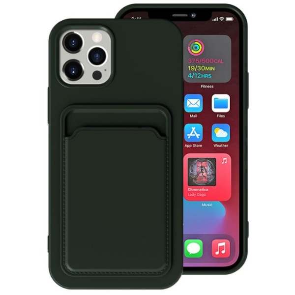 iPhone 13 Pro Cover med kortplads - Mørkegrøn Green