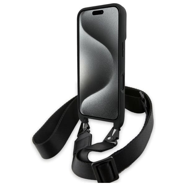BMW Mobilskal till iPhone 16 Plus Carbon Stripe & Strap - Svart Black
