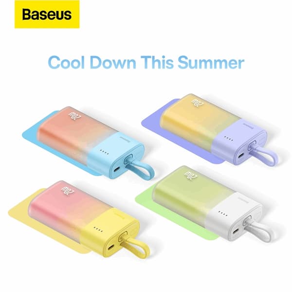 Baseus Powerbank 5200mAh Popsicle 20W - Gul/Rosa Rosa