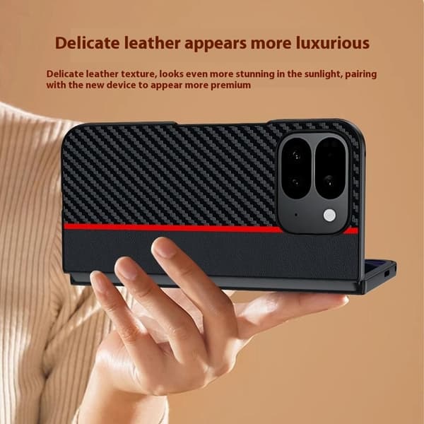 Mobilskal till Google Pixel 10 Pro Fold Carbon Fiber - Röd Röd