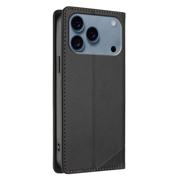 iPhone 17 Pro Max Plånboksfodral Punk Style Imprinted - Svart Svart