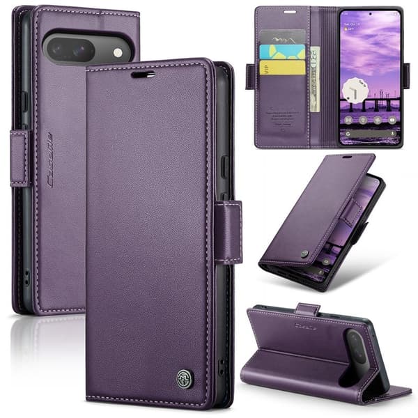 CASEME Plånboksfodral Konstläder för Google Pixel 10 Pro - Lila