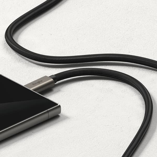 Ringke USB-C - USB-C -kaapeli 2m - Musta Svart