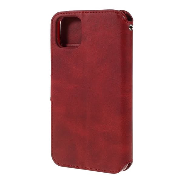 AZNS Leather Stand Konstläder Plånboksfodral för iPhone 11 6.1 tum - Röd