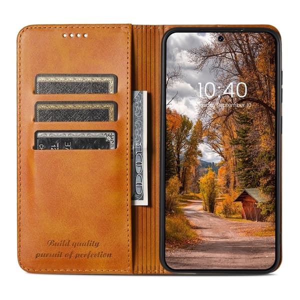 SUTENI Galaxy S23 Plus Plånboksfodral Kickstand Flip - Khaki Brun