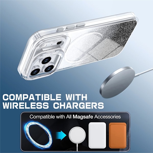 Mobilskal till iPhone 17 Pro Max MagSafe Shockproof Glitter Gradient Svart