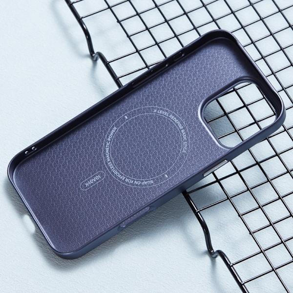 X-LEVEL Mobilskal till iPhone 16 Pro Max Magnetisk Blå Rhombus Textur