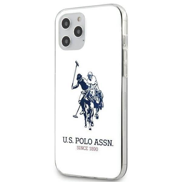 U.S. Polo Assn. Shiny iPhone 12 Pro Max Skal Stor Loga Vit Vit