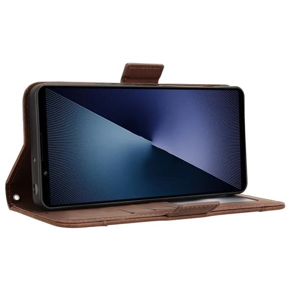 Sony Xperia 1 VII Plånboksfodral Konstläder - Brun Brun