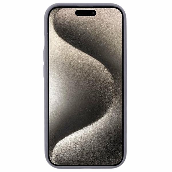 X-LEVEL Mobilskal till iPhone 15 Läder + PC Anti-Scratch Metallram - Grå