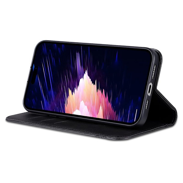 AZNS iPhone 16 Plånboksfodral Konstläder - Svart