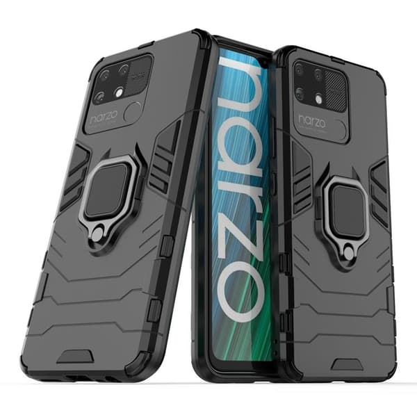 Realme Narzo 50A Skal Ring Armor - Svart Svart