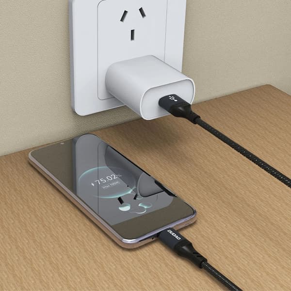Dudao USB-A - USB-C 5A Kabel 1.2m Braided - Svart Svart