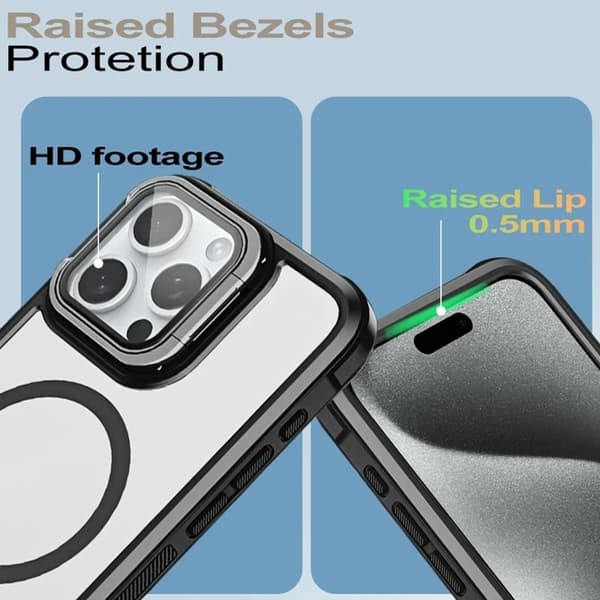 Mobilskal till iPhone 15 Pro Max Magsafe med Linsskyddsstöd Vinröd