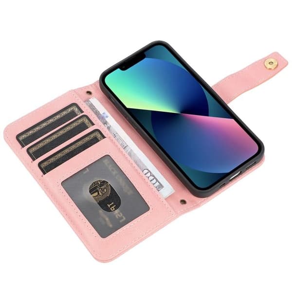iPhone 14 Plus Plånboksfodral Flip - Rosa Rosa