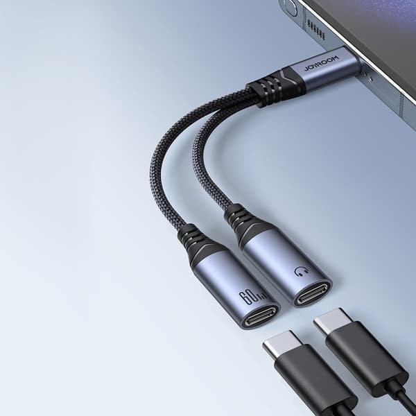 Joyroom USB-C Till 2x USB-C DAC Adapter - Svart Svart