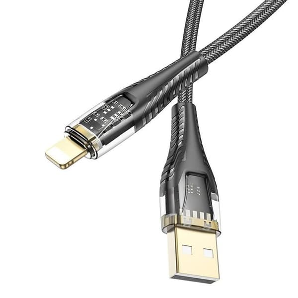 HOCO USB-A till Lightning Kabel 2.4A 1.2m U121 - Svart Svart