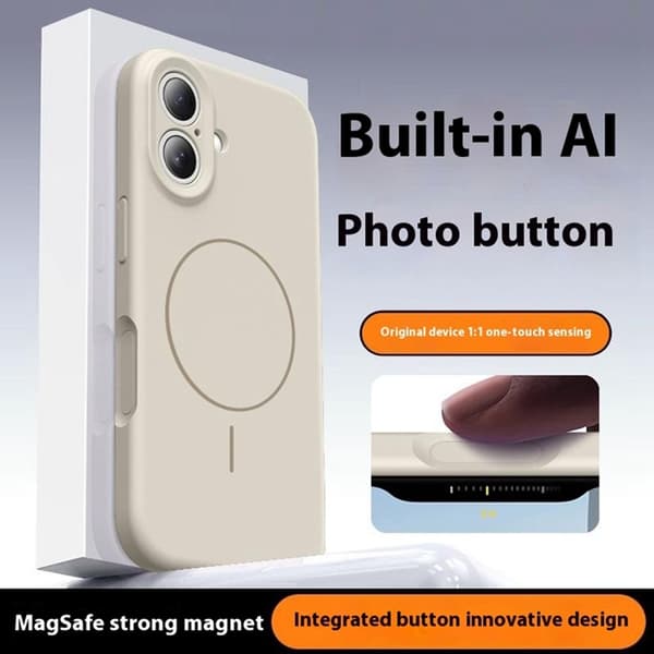 Mobilskal till iPhone 16 Magafe med Camera Touch Control - Antik Vit Vit