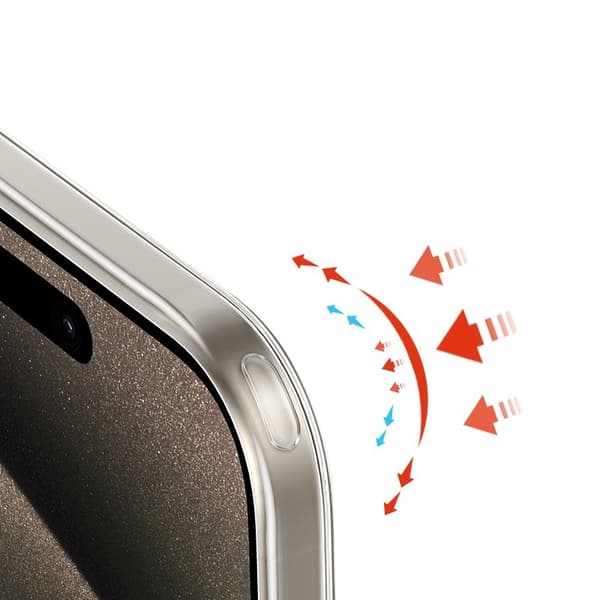 XUNDD Greya Series Mobilskal till iPhone 15 Stripe Design Transparent Röd