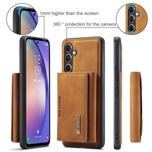 DG.MING Samsung Galaxy A54 5G Konstläder Plånboksfodral Brun