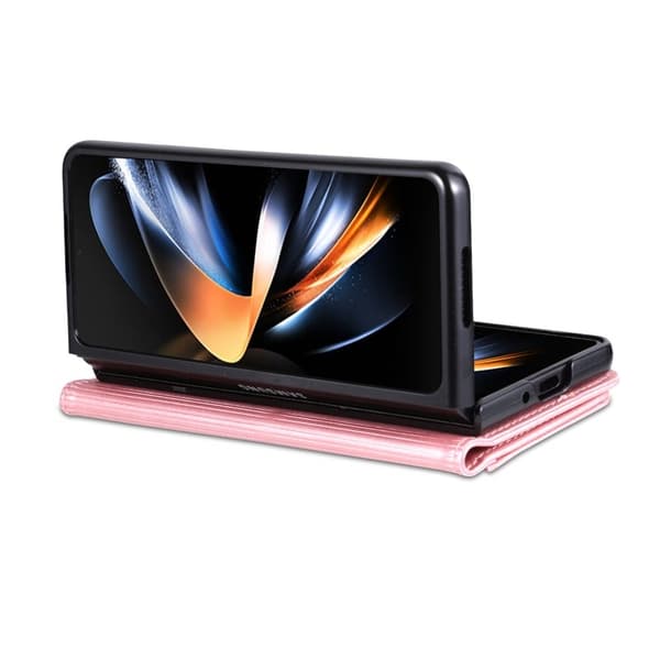 AZNS Samsung Galaxy Z Fold5 Plånboksfodral Konstläder - Roséguld